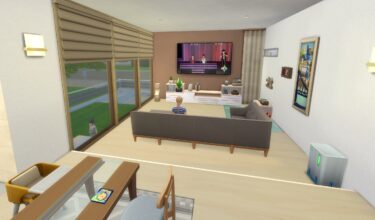 【シムズ4建築紹介】木の温もりがある明るいシンプル平屋【The Sims4・建築系チートなし】
