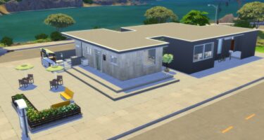 【シムズ4建築紹介】料理屋台とカフェスペースを家に作る！広々平屋【The Sims4・建築系チートなし】